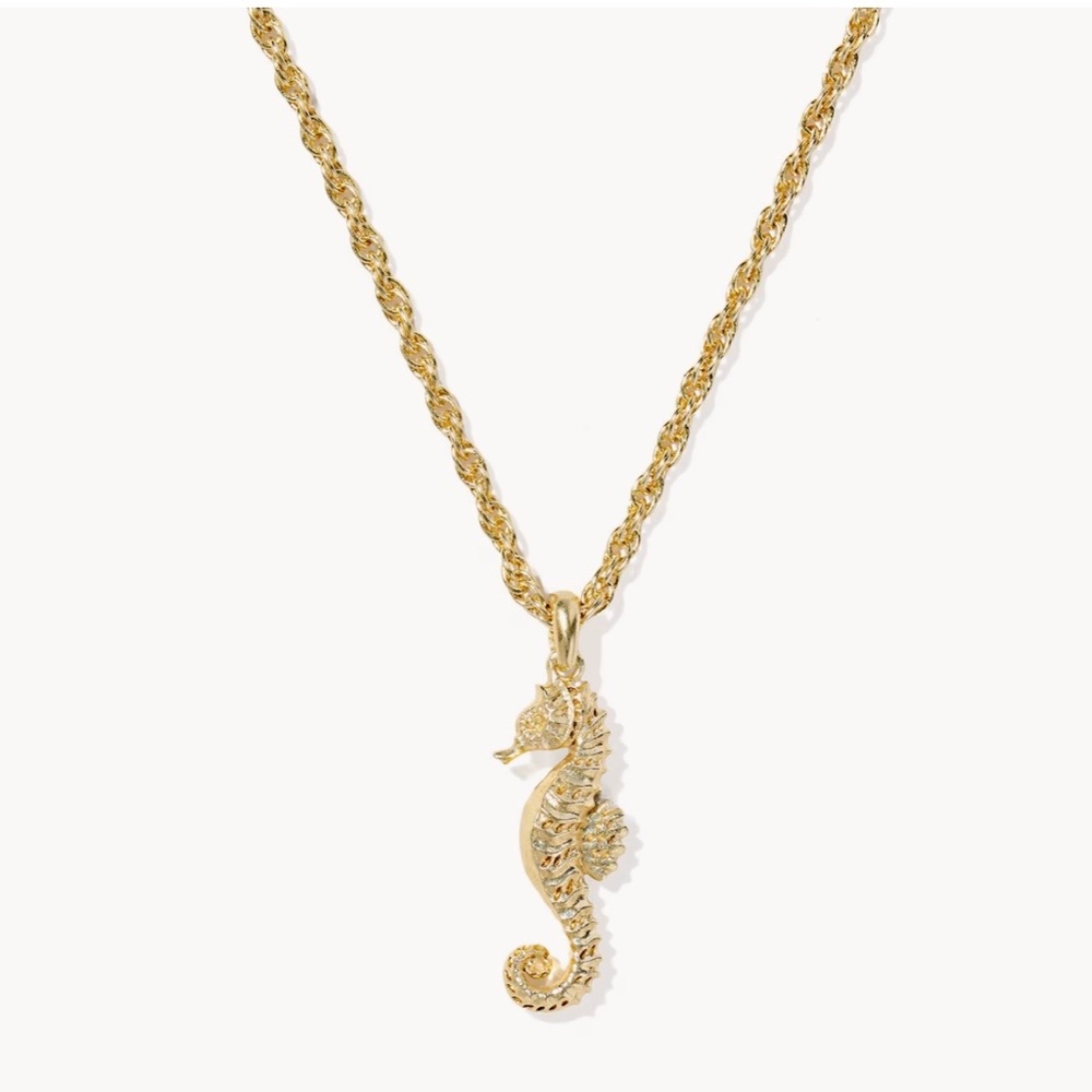 Kendra Scott Seahorse Gold Short Pendant Necklace